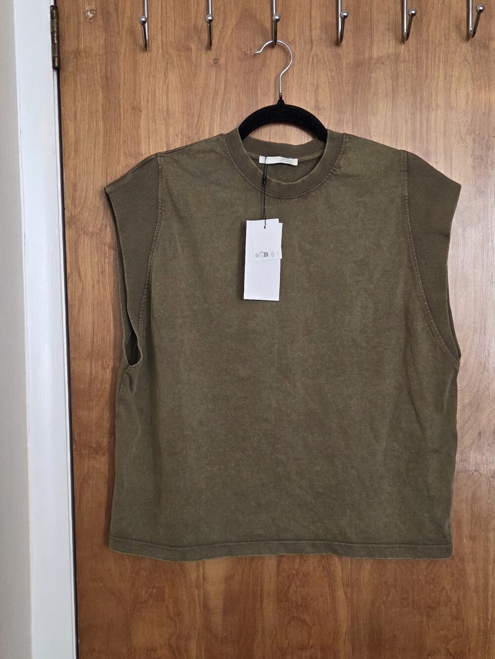 Zara Olive Green Sleeveless Crewneck Tank